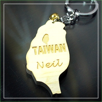 木頭雕刻 台灣造型木頭鑰匙圈/個(雙面刻)LEK-002